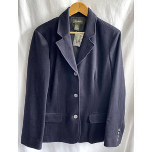 EDDIE BAUER Black Agora Rabbit & Wool 3 Button Jacket Lined Size XL NWT